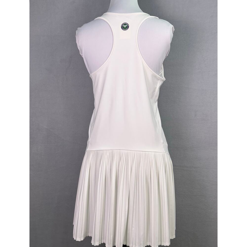 Official Wimbledon Activewear Coletta White Pleated Tennis Dress Racerback Sz S - Picture 3 of 8
